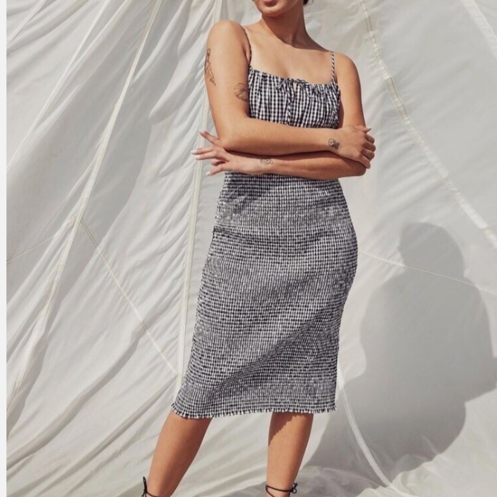 J Crew gingham seersucker midi dress size 6